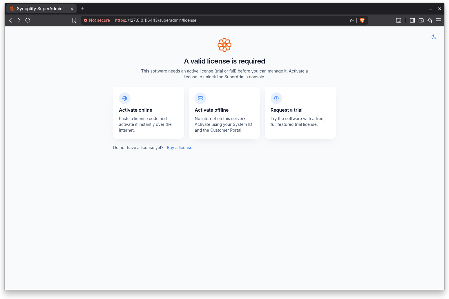 License activation gate