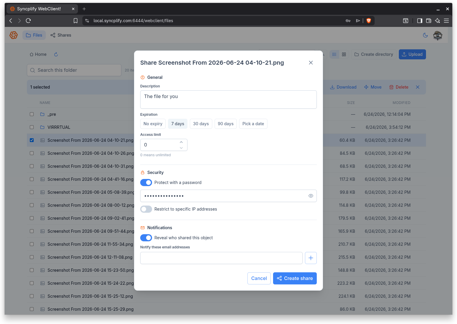 The share composer for a single file, with no permission picker
